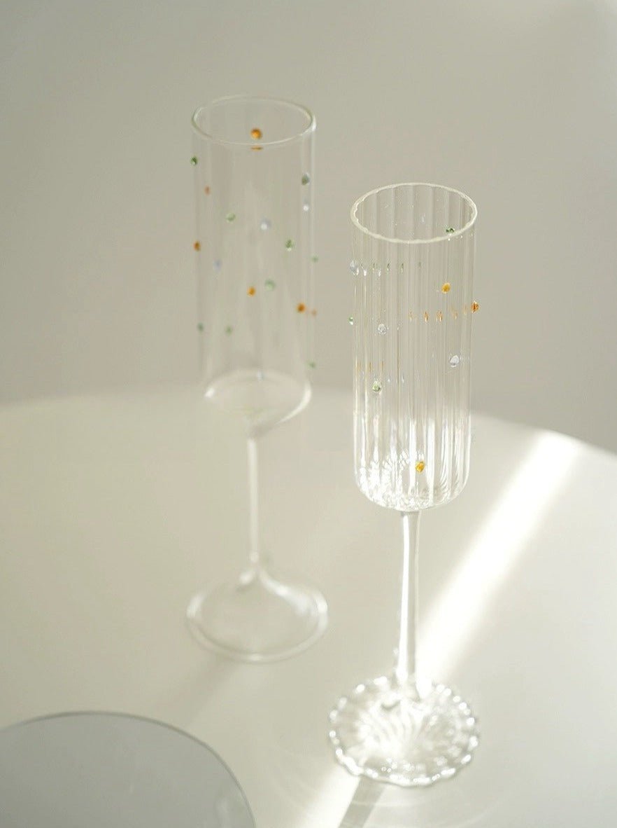 Confetti Glass Champagne Flute Set