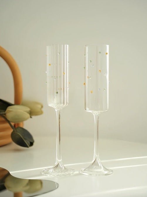Confetti Glass Champagne Flute Set