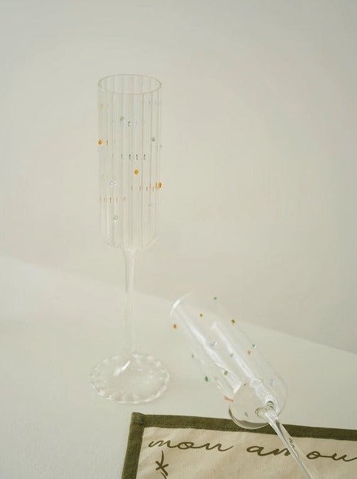 Confetti Glass Champagne Flute Set